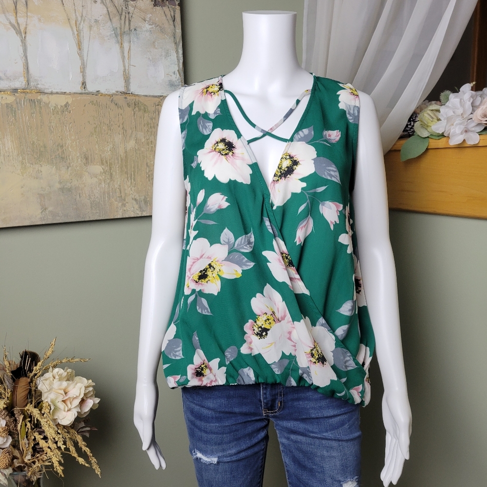 West Kei Floral Faux Wrap Blouse
